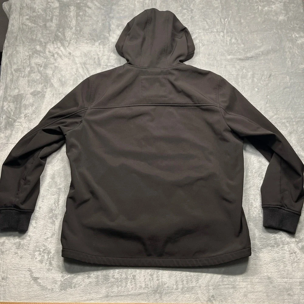 Levi Strauss & Co‎ Softshell Jacket Mens Black Hooded Fleece Lined Full Zip XL
